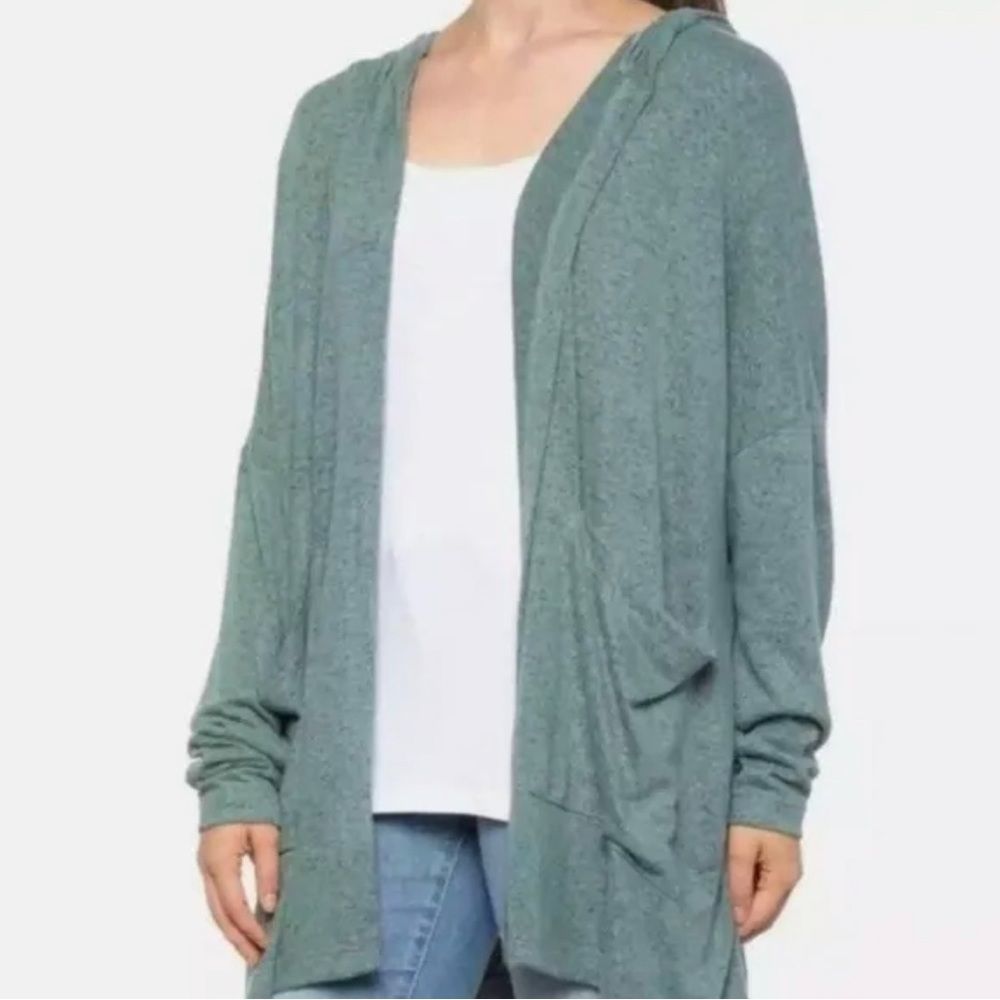 Young Fabulous and Broke Green‎ Knot Cardigan with Pockets and Hood Size S